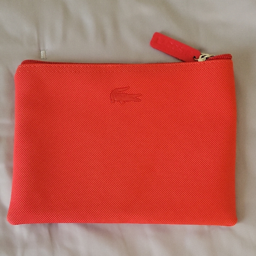 Lacoste Bright Red Zip Toiletry/Makeup Pouch